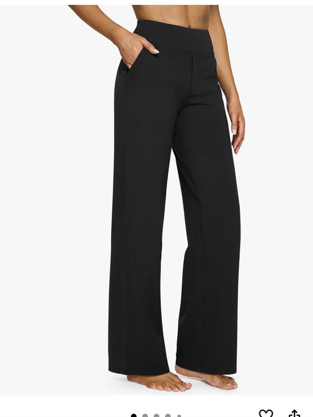 Black Wide-Leg Women’s Pants with High Waist